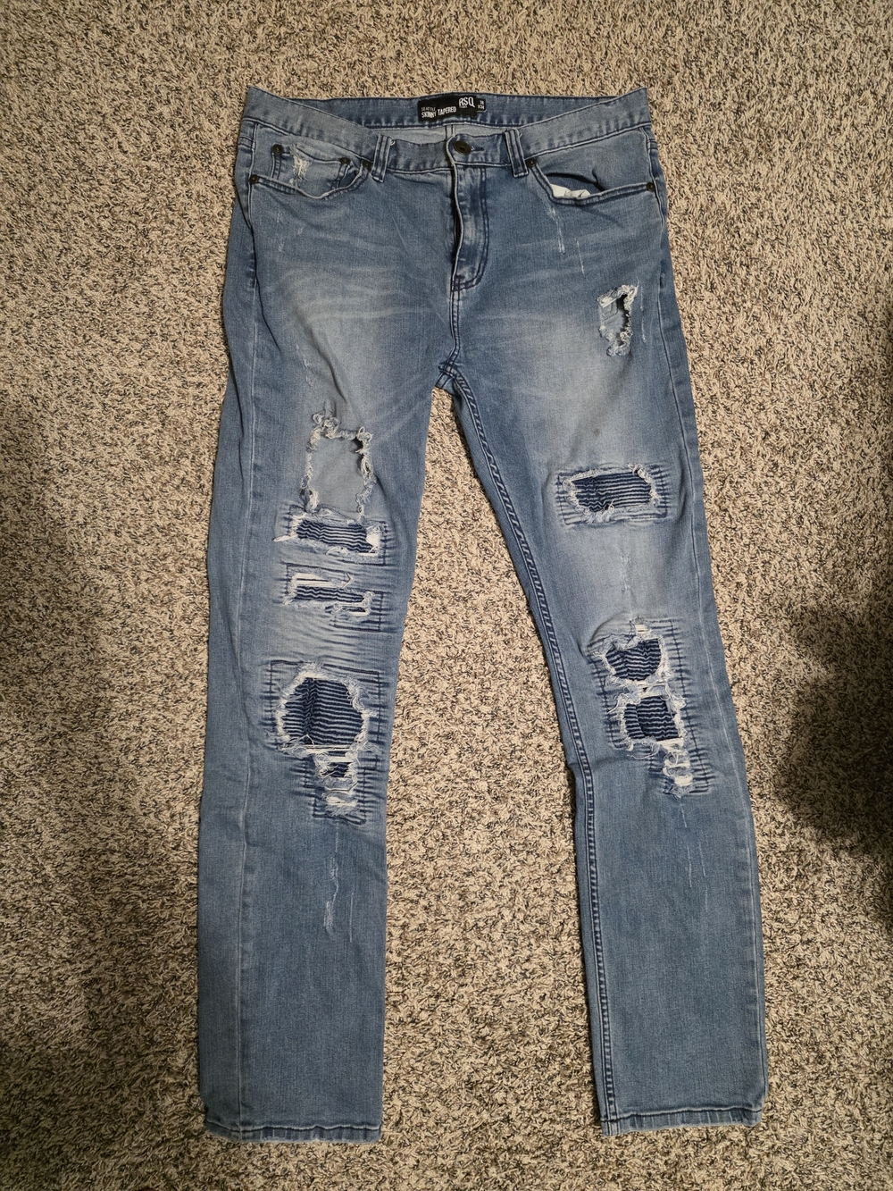 RSQ Light Blue Ripped Skinny Jeans